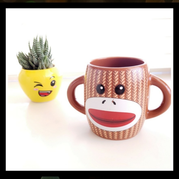 SOCK MONKEY ๐ Double Handle Mug - Picture 3 of 4
